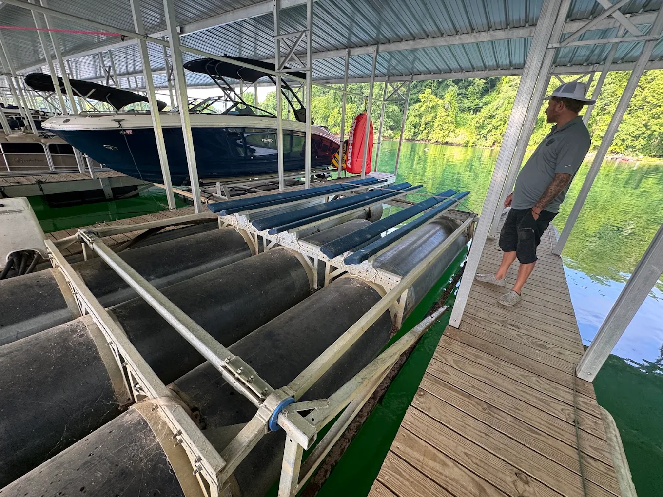 Boats at the dock on Dale Hollow Lake